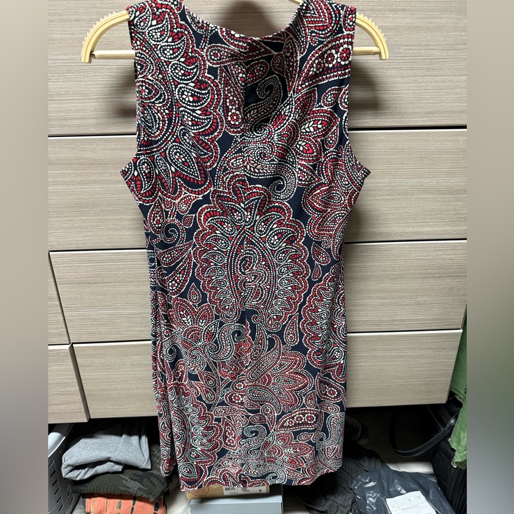 Tommy Hilfiger Red and White Paisley Dress